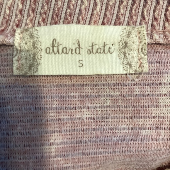 Altar'd State Top Size S Dusty Pink Ribbed Asymmetric Hem Long Sleeve - Picture 6 of 6